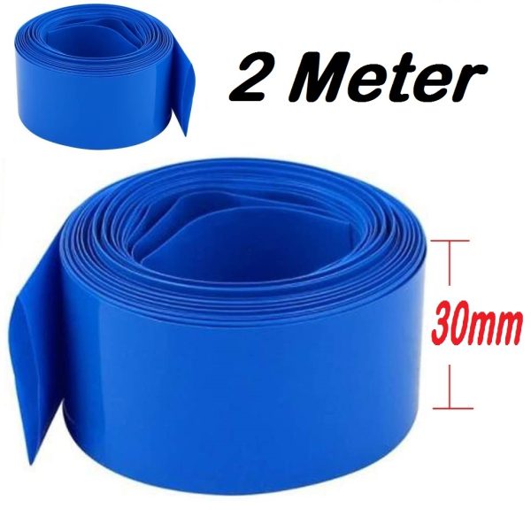 Blue Heat Shrink Tube 300mm Width x 1 Meter Length - PVC Insulation for Lithium-Ion Batteries - Image 4